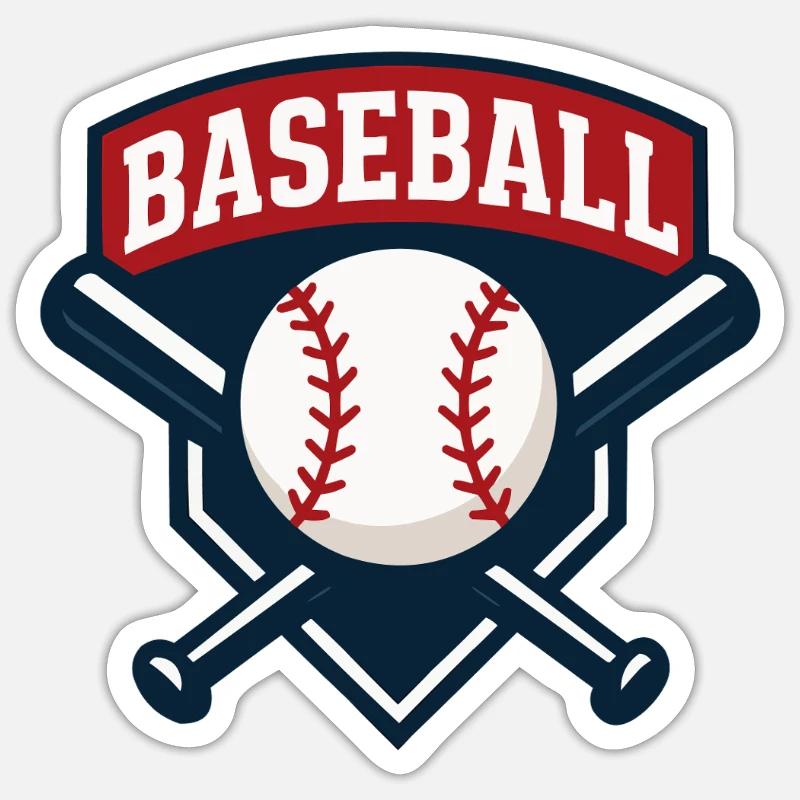 Logo de baseball - Sticker taille S (10 x 10 cm) - blanc mat