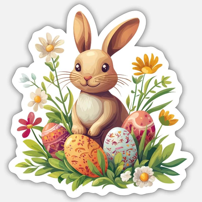 Easter Bunny - Sticker size S (10 x 10 cm) - white matte