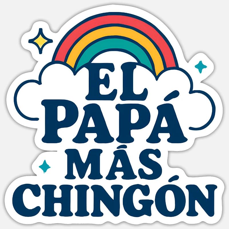 El Papa Mas Chingon - Sticker Größe S (10 x 10 cm) - Mattweiß