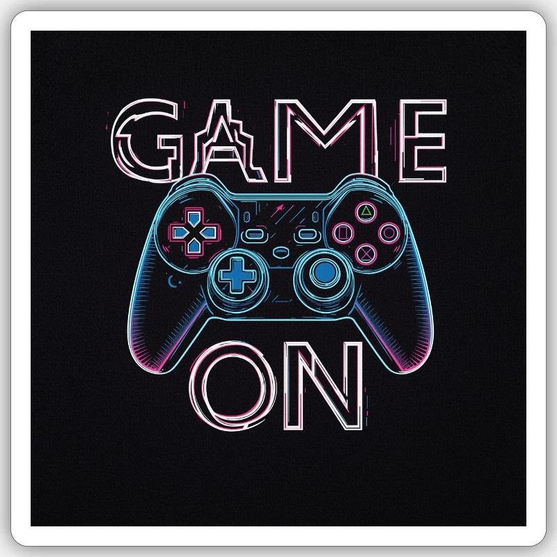 Conception de manette de jeu néon Sticker taille S (10 x 10 cm)