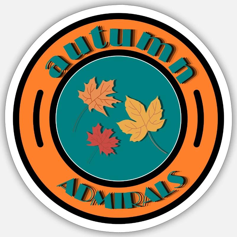 Autumn Leaves Emblems - Sticker size S (10 x 10 cm) - white matte