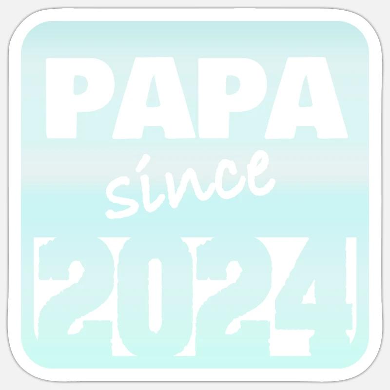 Papa 2024 - Sticker taille S (10 x 10 cm) - blanc mat