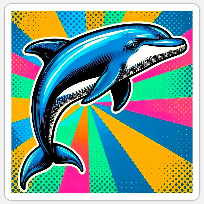 Delfin - Sticker Größe S (10 x 10 cm) - Mattweiß