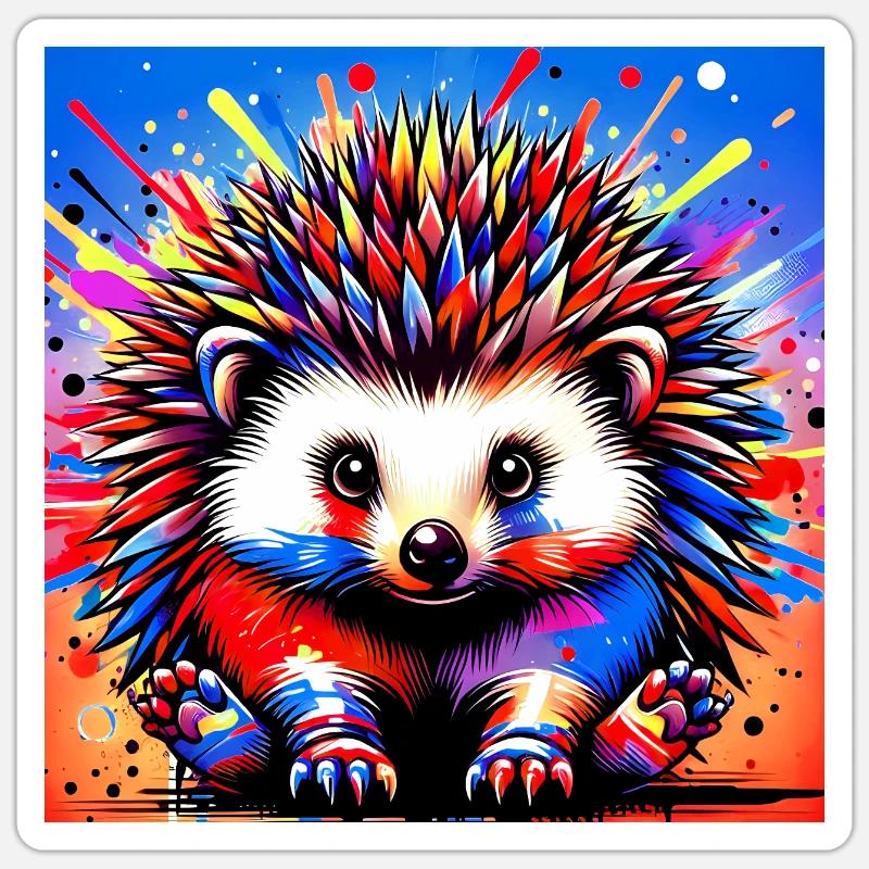 Igel - Sticker Größe S (10 x 10 cm) - Mattweiß