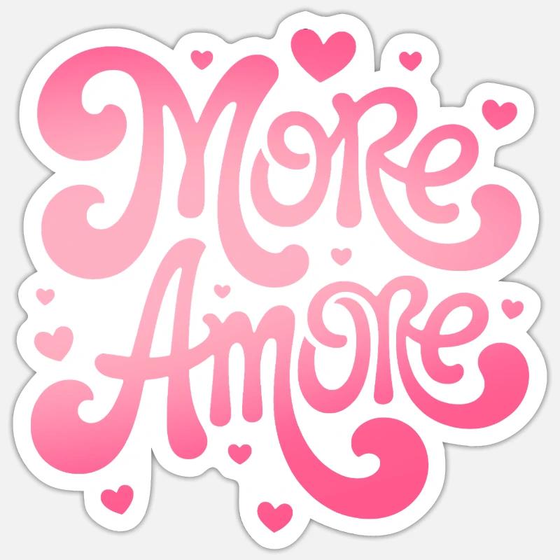 More Amore Hearts - Sticker size S (10 x 10 cm) - white matte