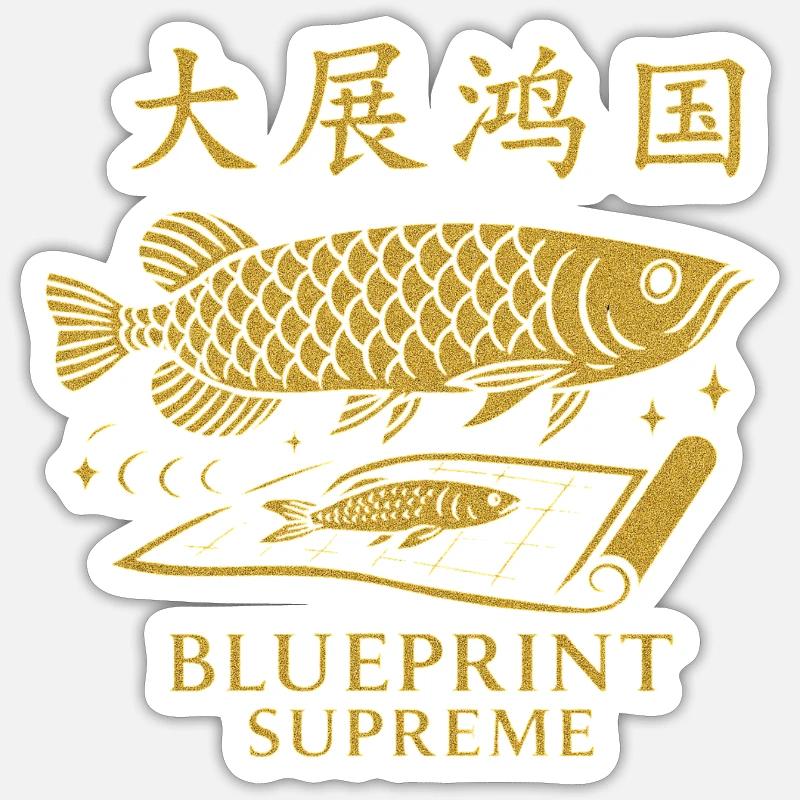 Blueprint Supréme 大展鸿图  - Sticker taille S (10 x 10 cm) - blanc mat