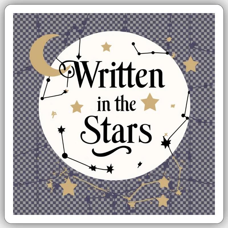 Écriture dans les étoiles - Sticker taille S (10 x 10 cm) - blanc mat