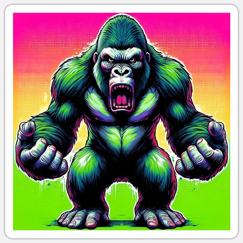 gorilla - Sticker size S (10 x 10 cm) - white matte