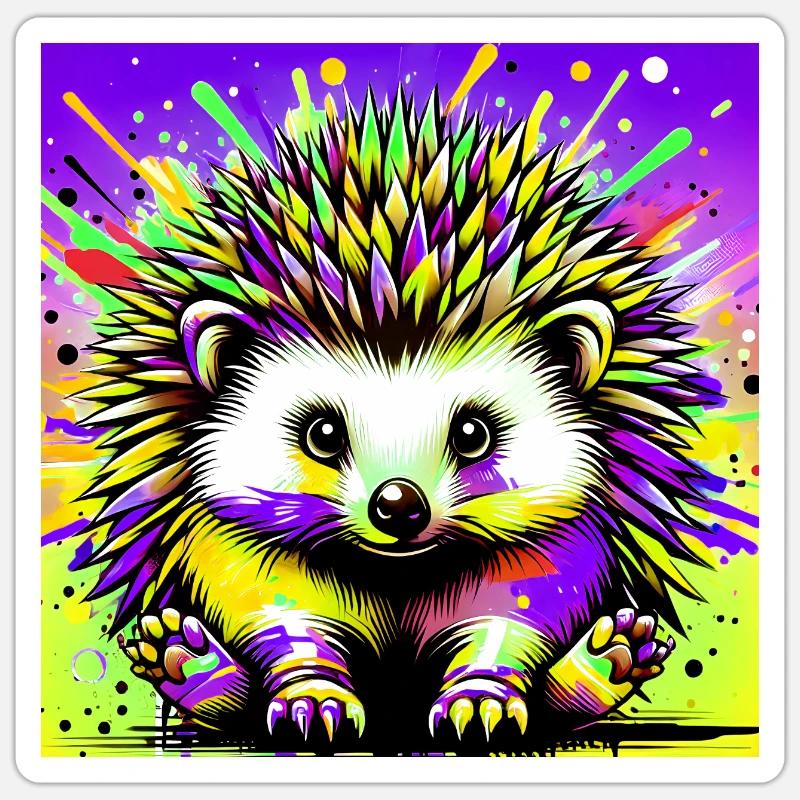 Igel - Sticker Größe S (10 x 10 cm) - Mattweiß