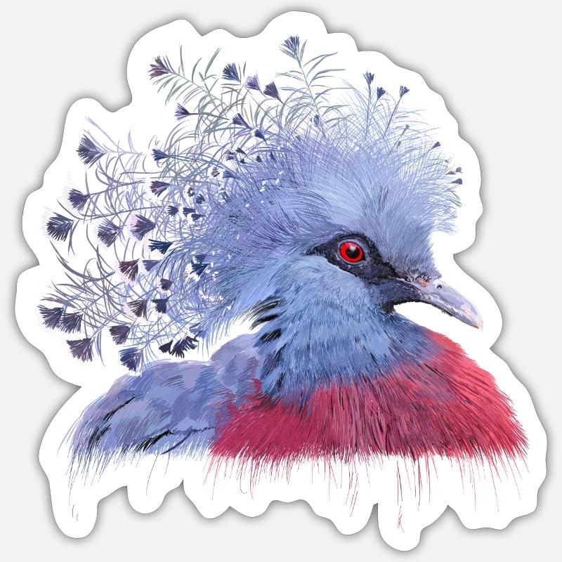 Krontaube - Sticker Größe S (10 x 10 cm) - Mattweiß