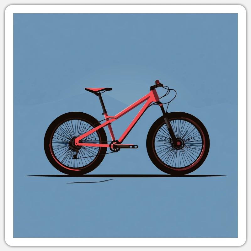 VTT élégant – design minimal - Sticker taille S (10 x 10 cm) - blanc mat