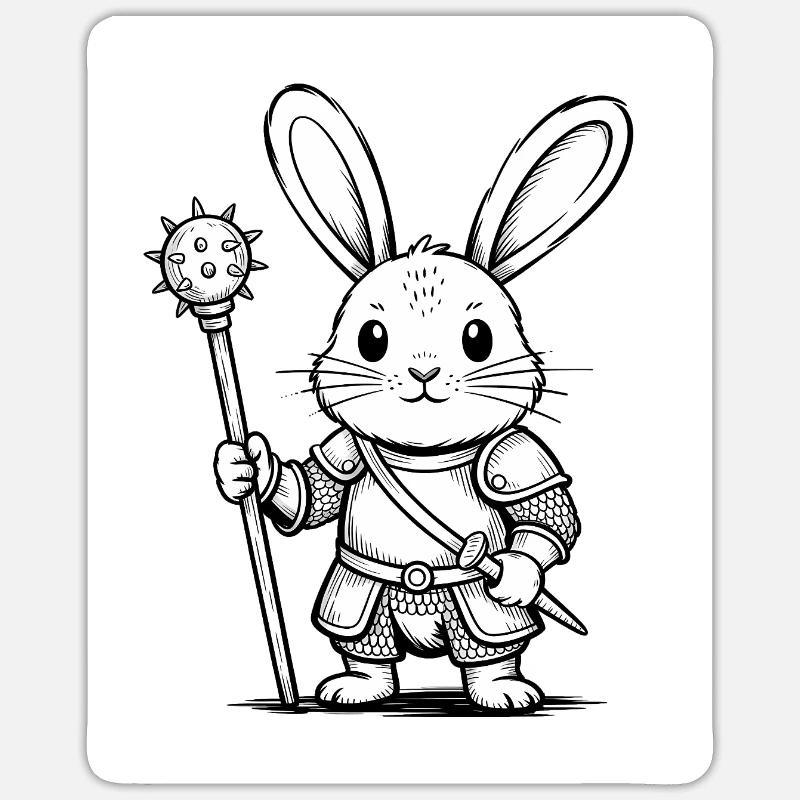 Rabbit Knight - Cool Rabbit Logo - Sticker size S (10 x 10 cm) - white matte