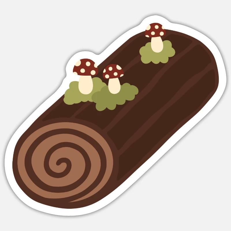 Bûche De Noël - Sticker size S (10 x 10 cm) - white matte