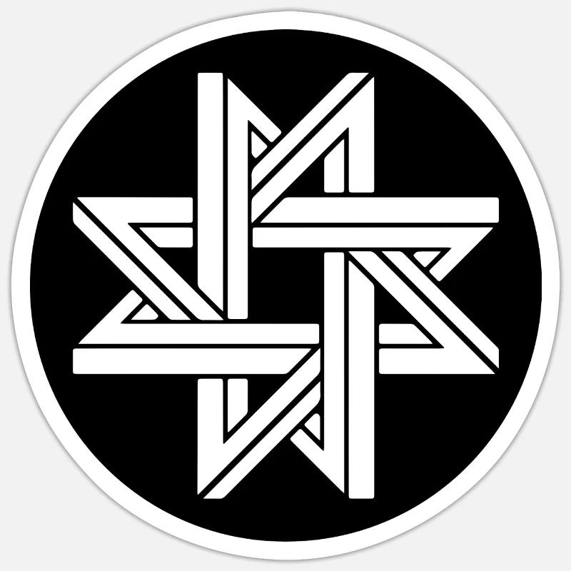 Impossible Geometry Star - Sticker size S (10 x 10 cm) - white matte