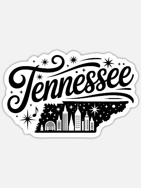 Tennessee - Souvenir USA State Design - Sticker Größe S (10 x 10 cm) - Mattweiß