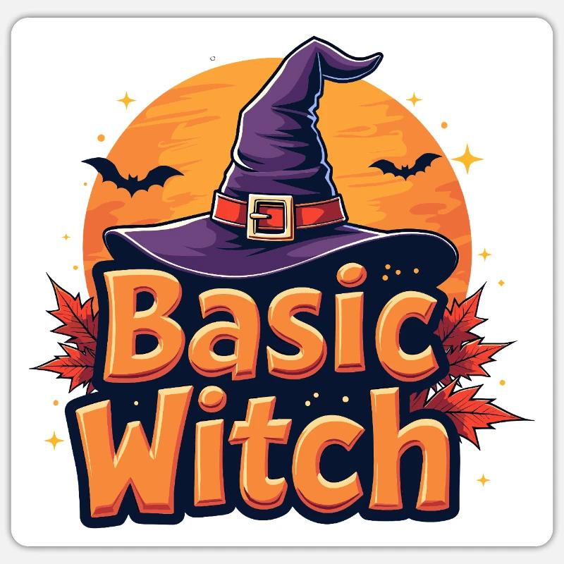 Basic Witch Halloween-Spruch Sticker Größe S (10 x 10 cm)