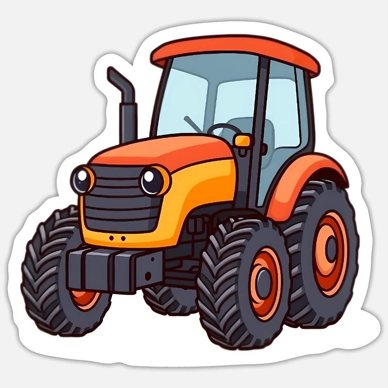 Traktor - Sticker Größe S (10 x 10 cm) - Mattweiß