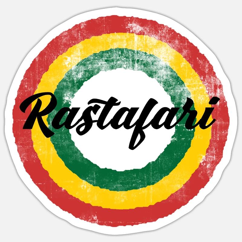 Conception de la roue chromatique rastafari - Sticker taille S (10 x 10 cm) - blanc mat