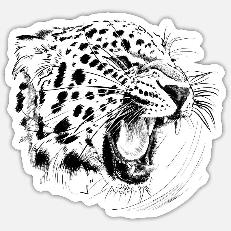 Leopard - Sticker size S (10 x 10 cm) - white matte