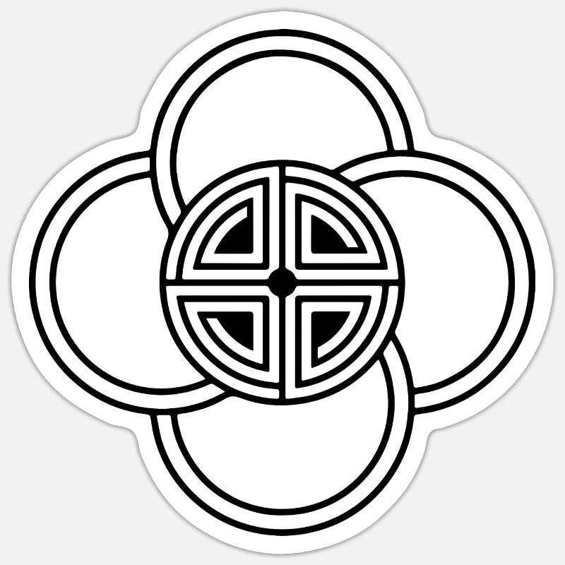 Conception de noeud d’harmonie sacrée - Sticker taille S (10 x 10 cm) - blanc mat