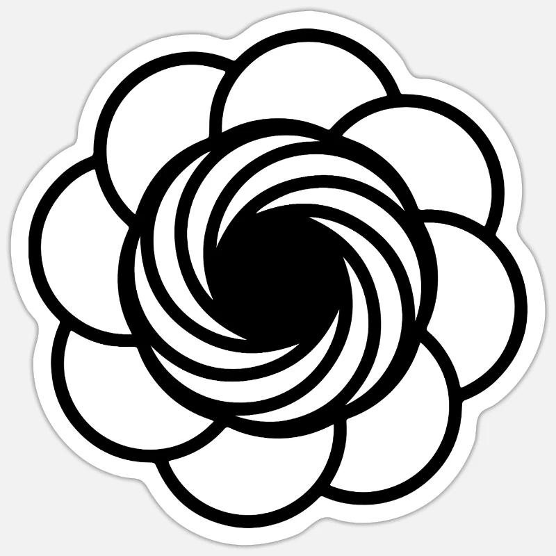 Fleur de vortex cosmique Sticker taille S (10 x 10 cm)