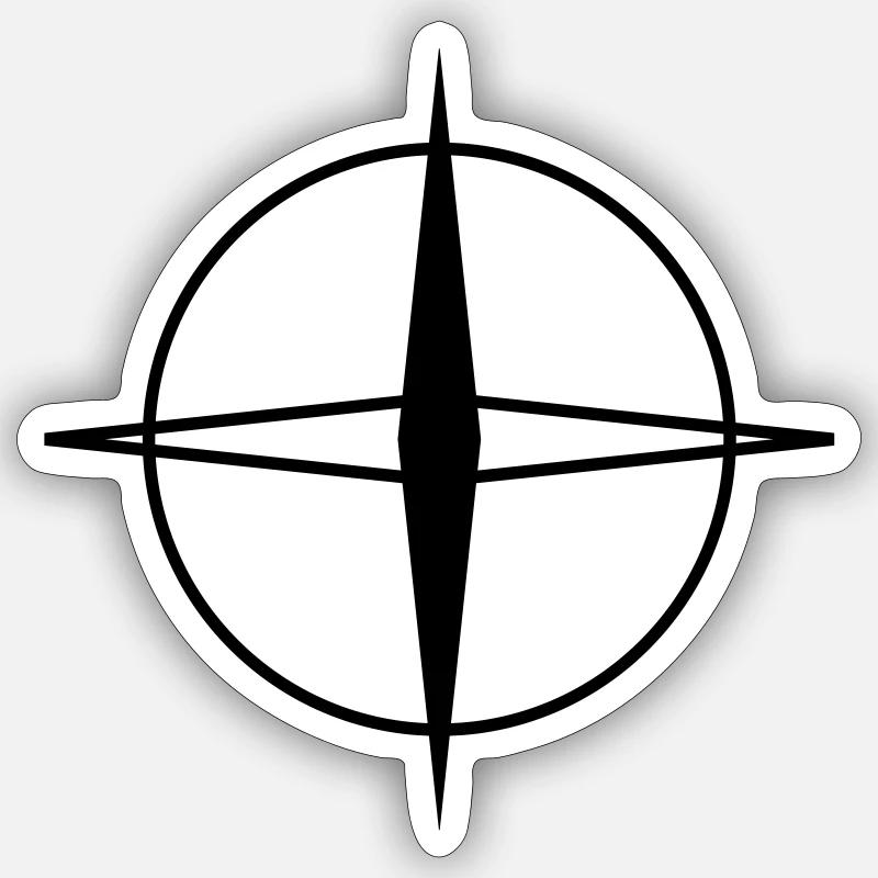 Minimalist Black White Geometric Pattern Design Sticker size S (10 x 10 cm)