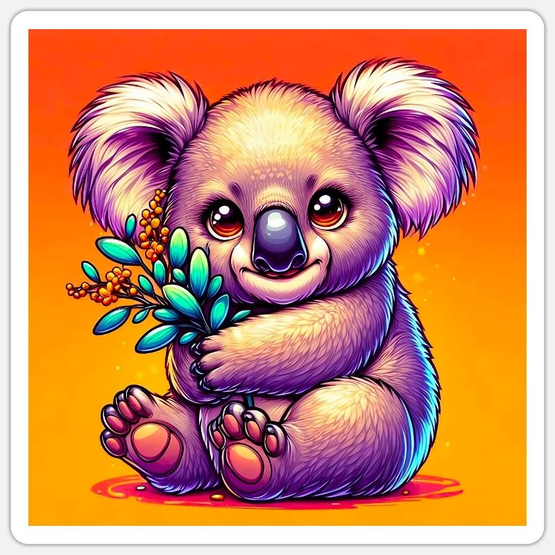 Koala - Sticker taille S (10 x 10 cm) - blanc mat