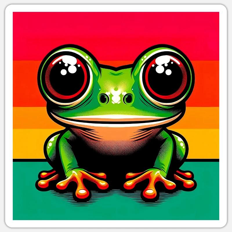 Frosch - Sticker Größe S (10 x 10 cm) - Mattweiß
