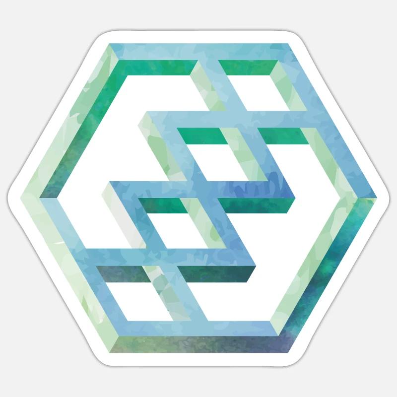 Geometric Hexagon Pattern Art Sticker size S (10 x 10 cm)