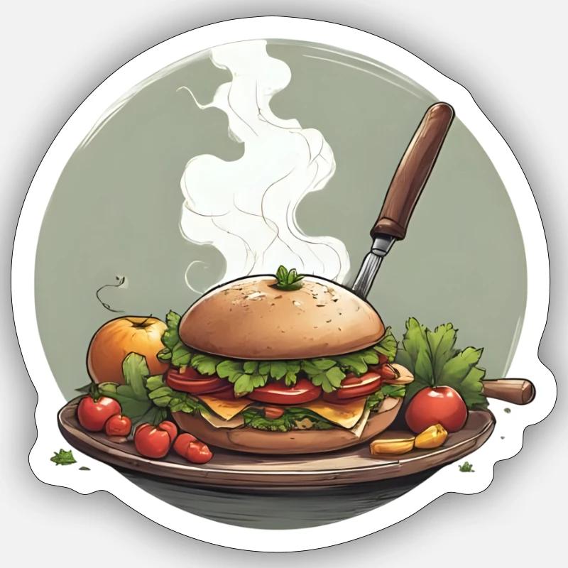 Hearty vegetable burger with fresh ingredients Sticker size S (10 x 10 cm)