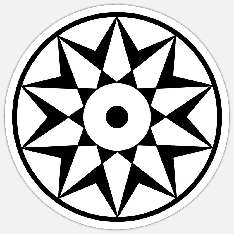 Celestial Decagram Mandala Sticker size S (10 x 10 cm)