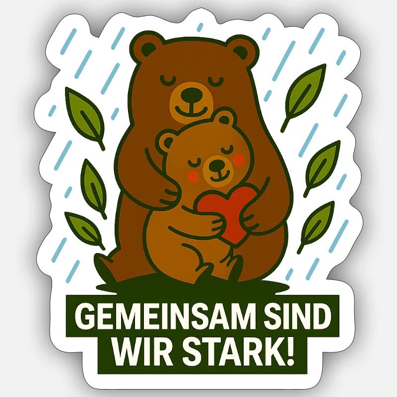 Gemeinsam_sind_wird_Stark - Sticker taille S (10 x 10 cm) - blanc mat