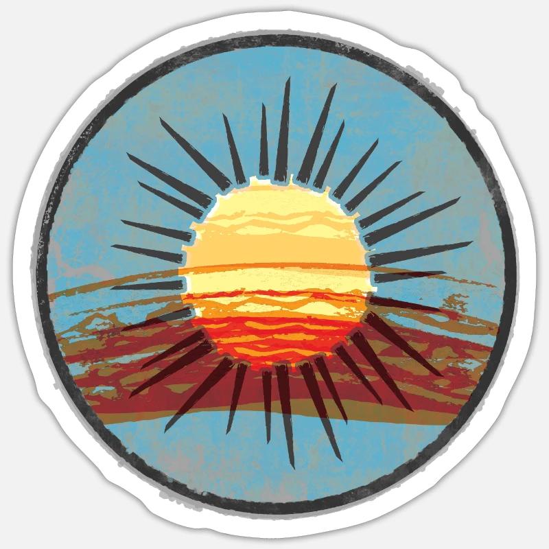 Abstract sunset on water - Sticker size S (10 x 10 cm) - white matte