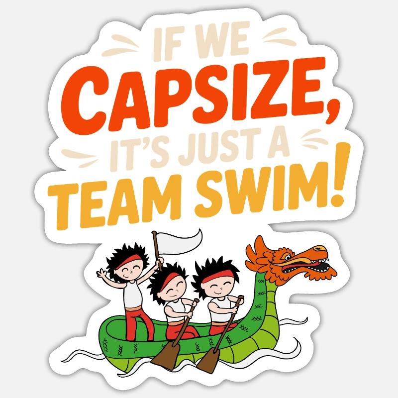 Équipage de course de bateaux-dragons - Sticker taille S (10 x 10 cm) - blanc mat