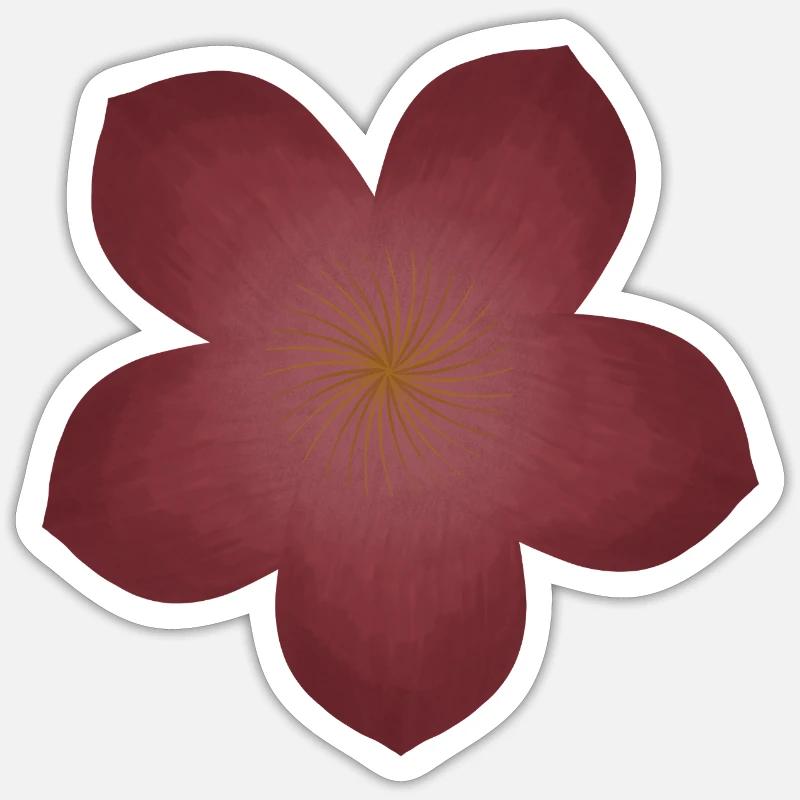 Elegantes Blumenblüten-Design - Sticker Größe S (10 x 10 cm) - Mattweiß
