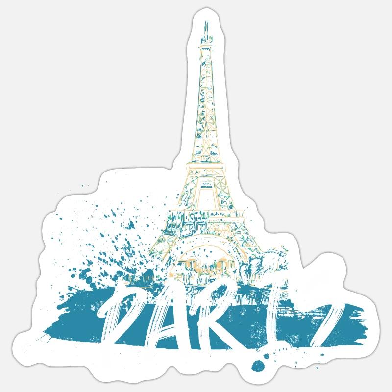 Paris Eiffel Tower with Calligraphy - Sticker size S (10 x 10 cm) - white matte