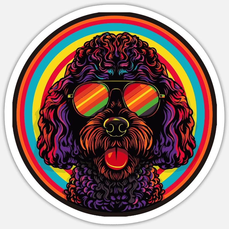 Labrador Sunglasses Easter - Sticker size S (10 x 10 cm) - white matte