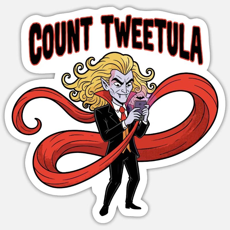 Vampir Twisted Meme Design - Sticker Größe S (10 x 10 cm) - Mattweiß