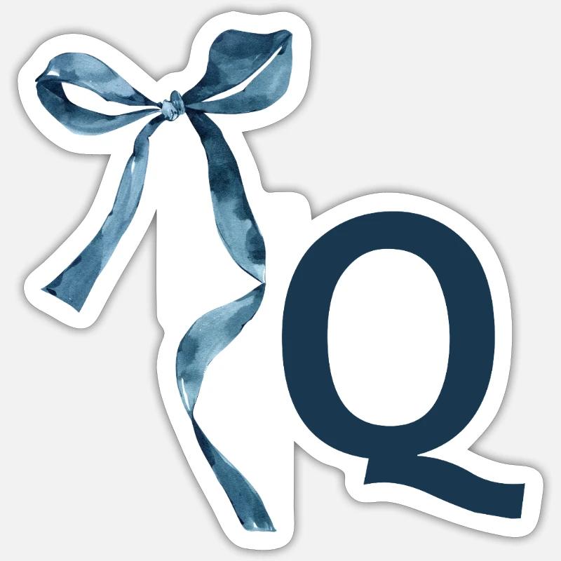 Monogram q gift idea - Sticker size S (10 x 10 cm) - white matte