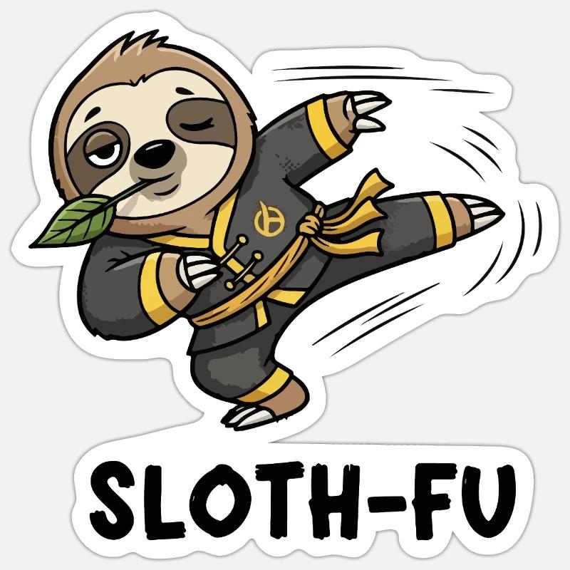 Kung-Fu Nap Master - Sticker size S (10 x 10 cm) - white matte