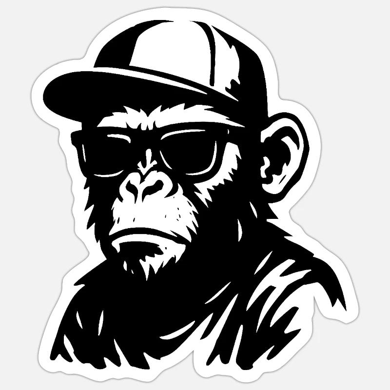 Conception de graffiti de singe urbain Sticker taille S (10 x 10 cm)