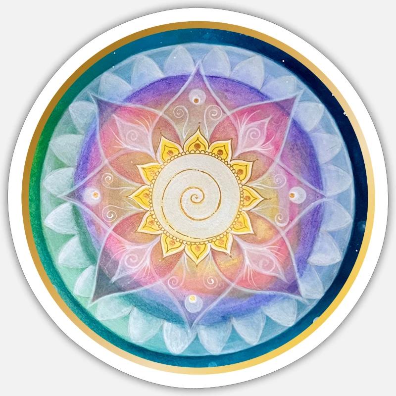 Harmonisches Mandala Meditations design Sticker Größe S (10 x 10 cm)