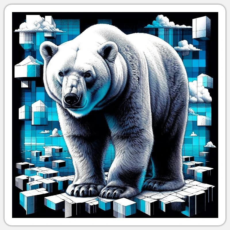 polar bear - Sticker size S (10 x 10 cm) - white matte