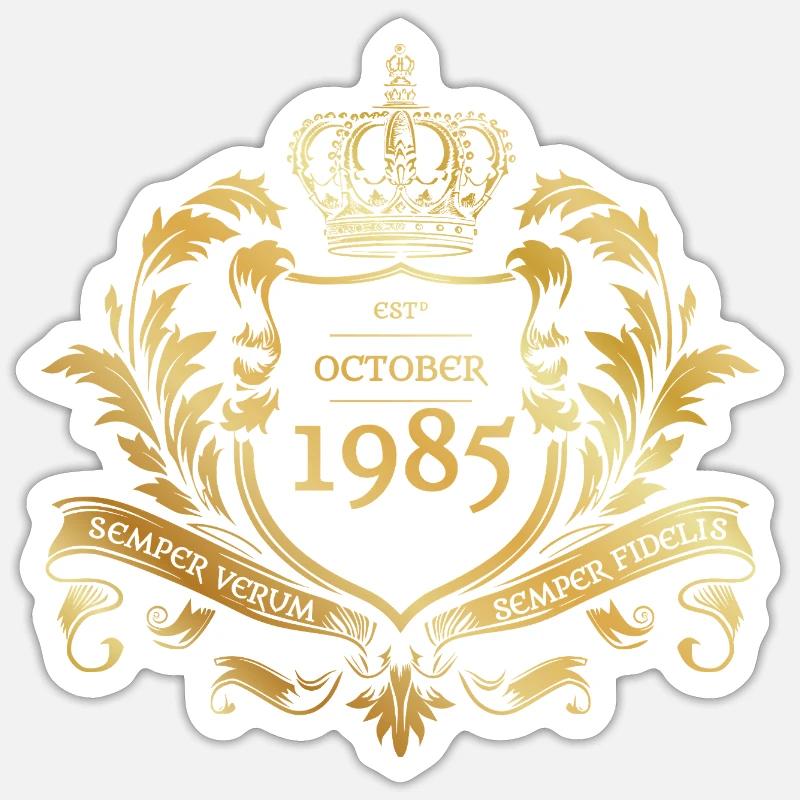 40e anniversaire Semper Verum - Établi 10/1985 - Sticker taille S (10 x 10 cm) - blanc mat
