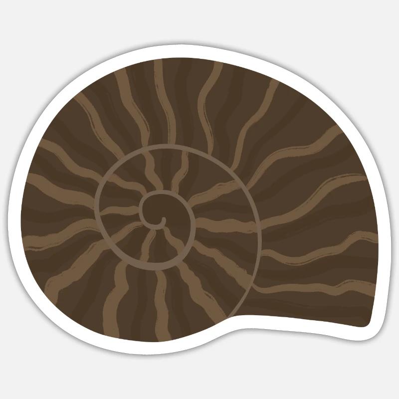Elegant Ammonite Fossil Pattern Design - Sticker size S (10 x 10 cm) - white matte