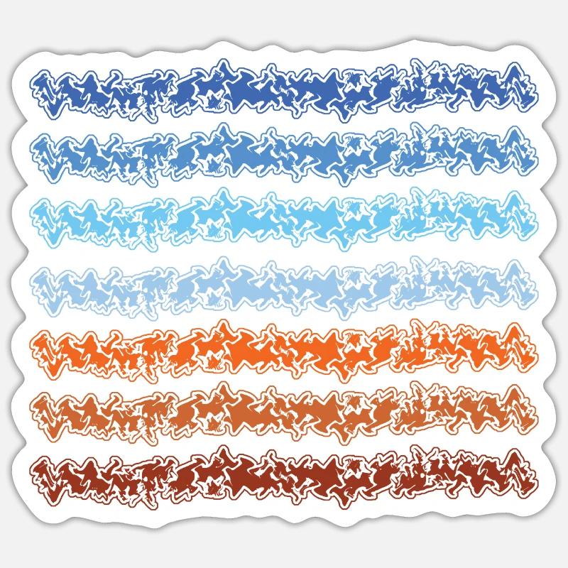 Abstract gradient lines design - Sticker size S (10 x 10 cm) - white matte