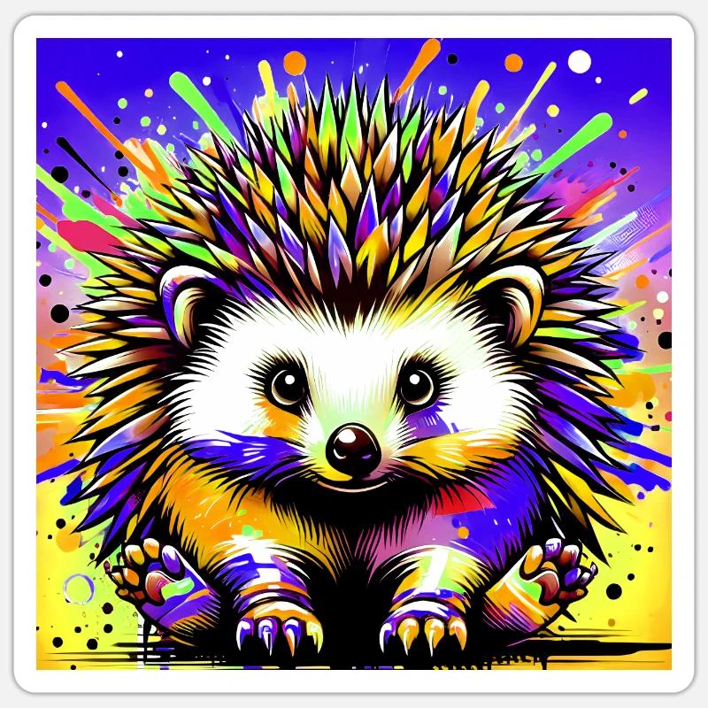 Igel - Sticker Größe S (10 x 10 cm) - Mattweiß