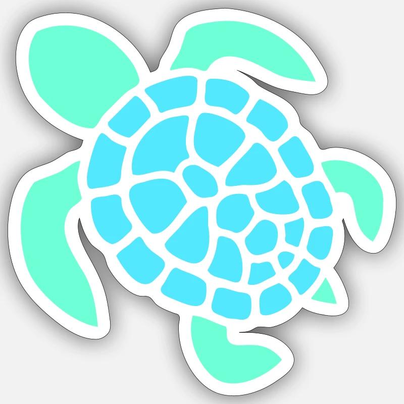 Turtle Logo Turtle Shell Pattern Icon - Sticker size S (10 x 10 cm) - white matte