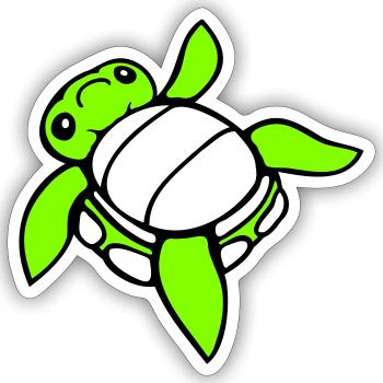 Schildkröte auf Rücken umgekippt hilflos Seite süß - Sticker Größe S (10 x 10 cm) - Mattweiß - Vorne