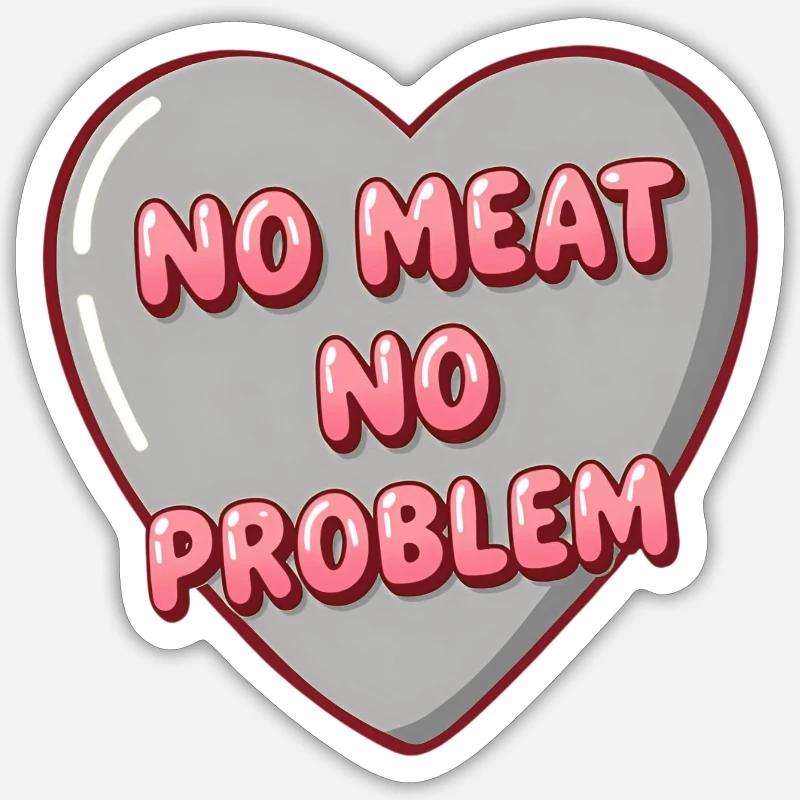 Bubble Herz – No Meat No Problem Sticker Größe S (10 x 10 cm)